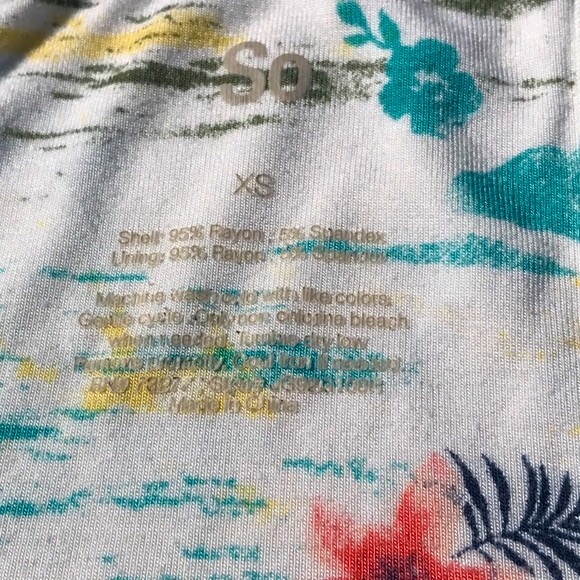 SO Tropical Beach Print Halter Style Swing Dress Size XSmall - Picture 10 of 14